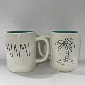 RAE DUNN MIAMI MUG PALM TREE ON BACK